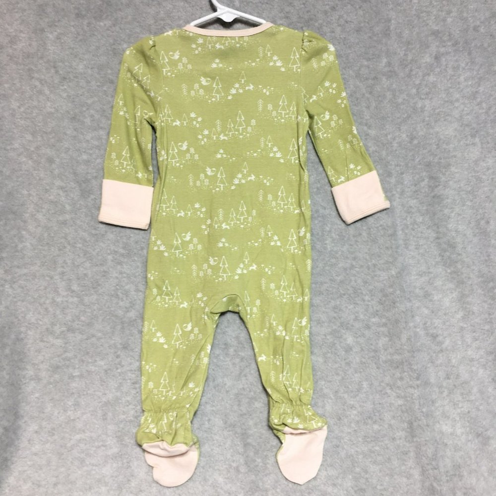 Cloud Island Baby Girl 3pk Sleep N Play 6-9m Footie Pajamas Zip-Up Pink Green - Picture 7 of 12